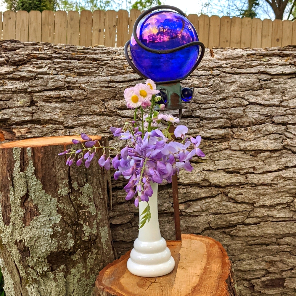 Milk and Honey Vintage Milk Glass Vase